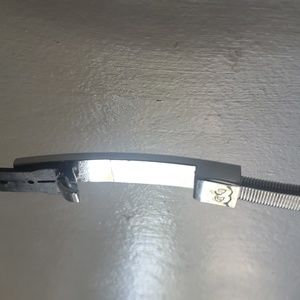 INC large/xlarge thin coil stretchable silver belt NWT